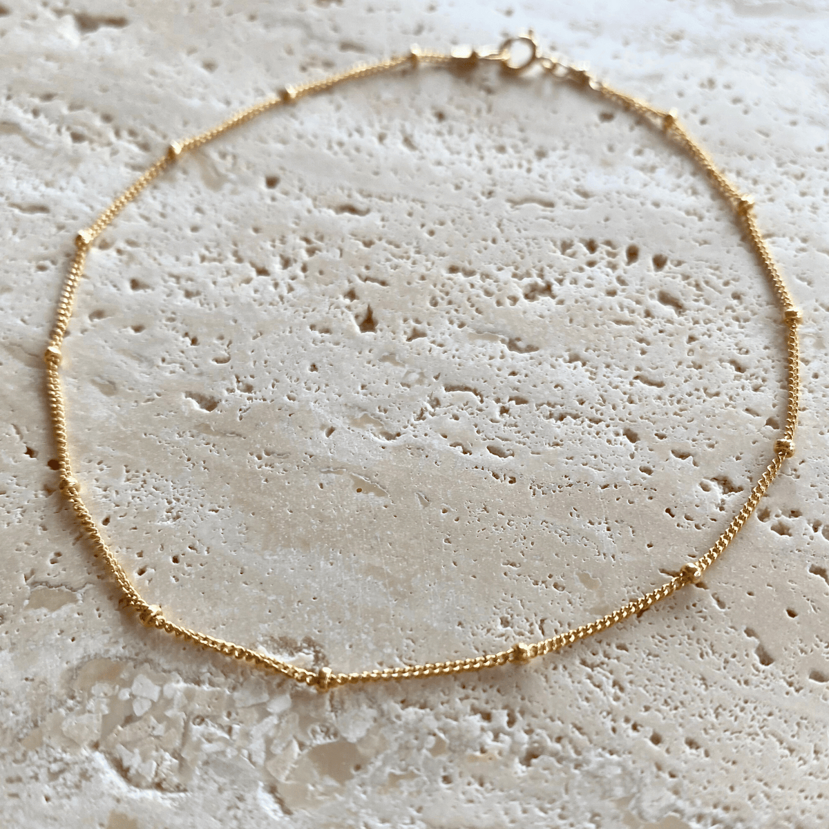 14k gold-filled mini dot chain anklet