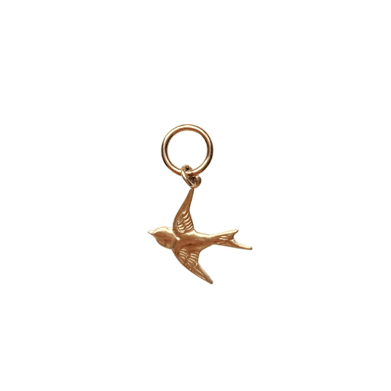 gold filled bird charm