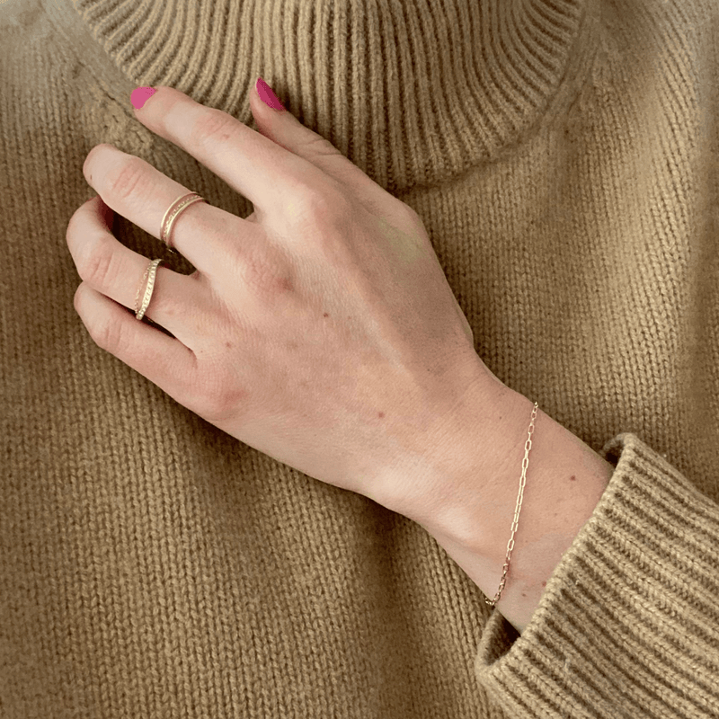14k fairmined gold mini paperclip chain bracelet