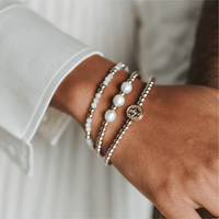moonstone and gold filled bead bracelet