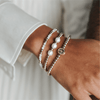 moonstone and gold filled bead bracelet
