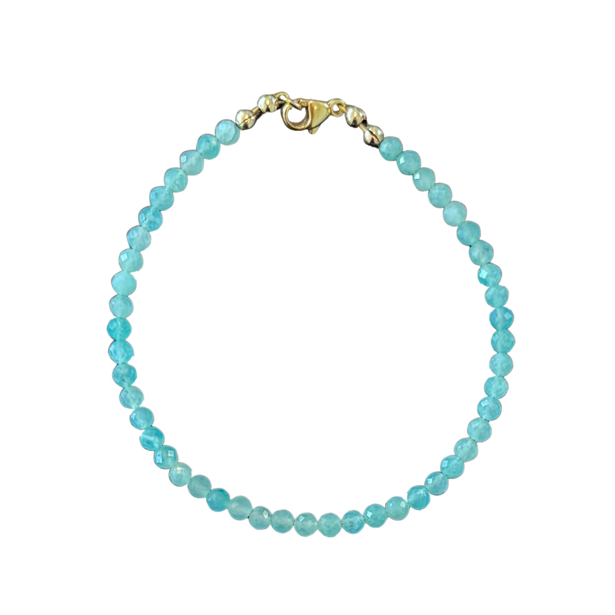 gold filled aqua amazonite bead bracelet