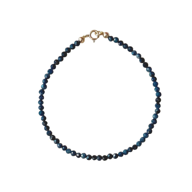 Blue Sapphire Bead Bracelet on white background