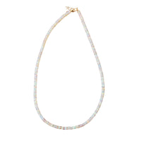 opal necklace on white background
