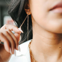 gold filled chain drop earring