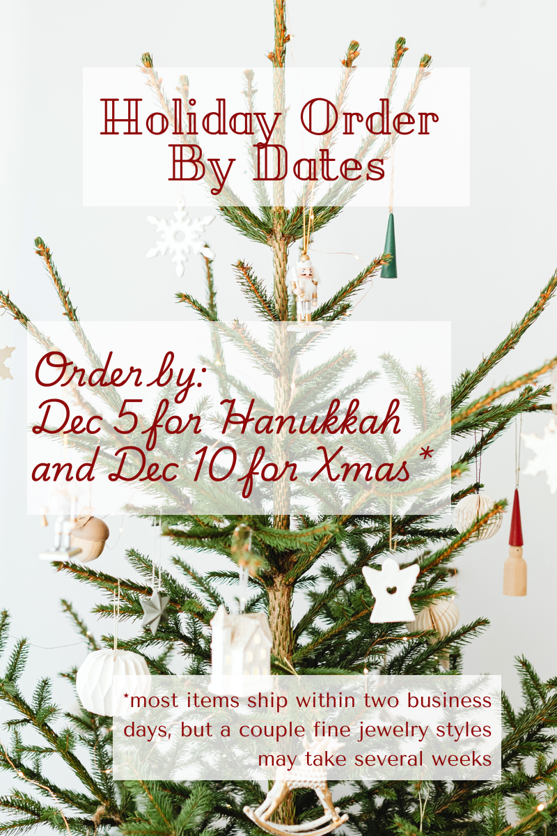 Decorative Christmas tree with ornaments and text overlay on a light background