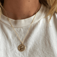 saint christopher charm necklace 14k gold filled