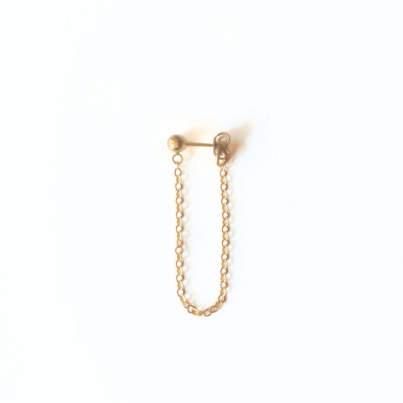 gold filled chain loop earring