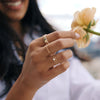 14k solid gold and diamond stacking rings