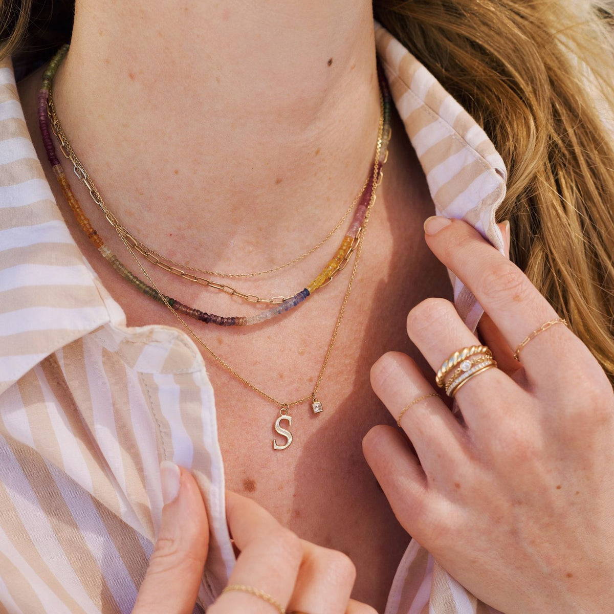 Rainbow Sapphire Necklace
