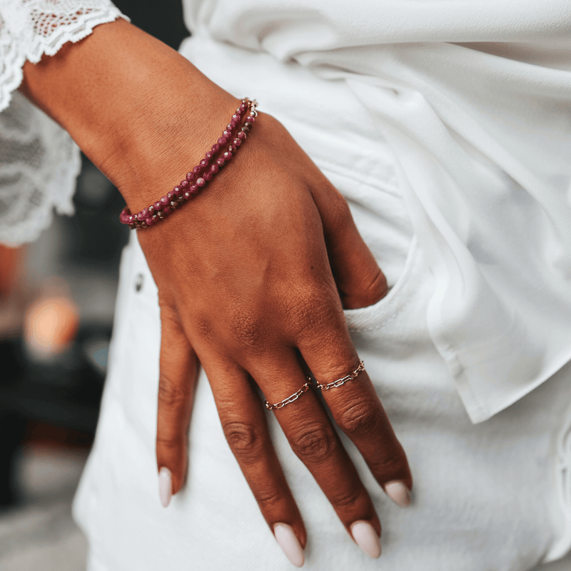 ruby bead bracelet