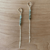 tourmaline gold chain earring