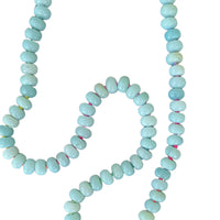 amazonite bead necklace with rainbow silk on white background