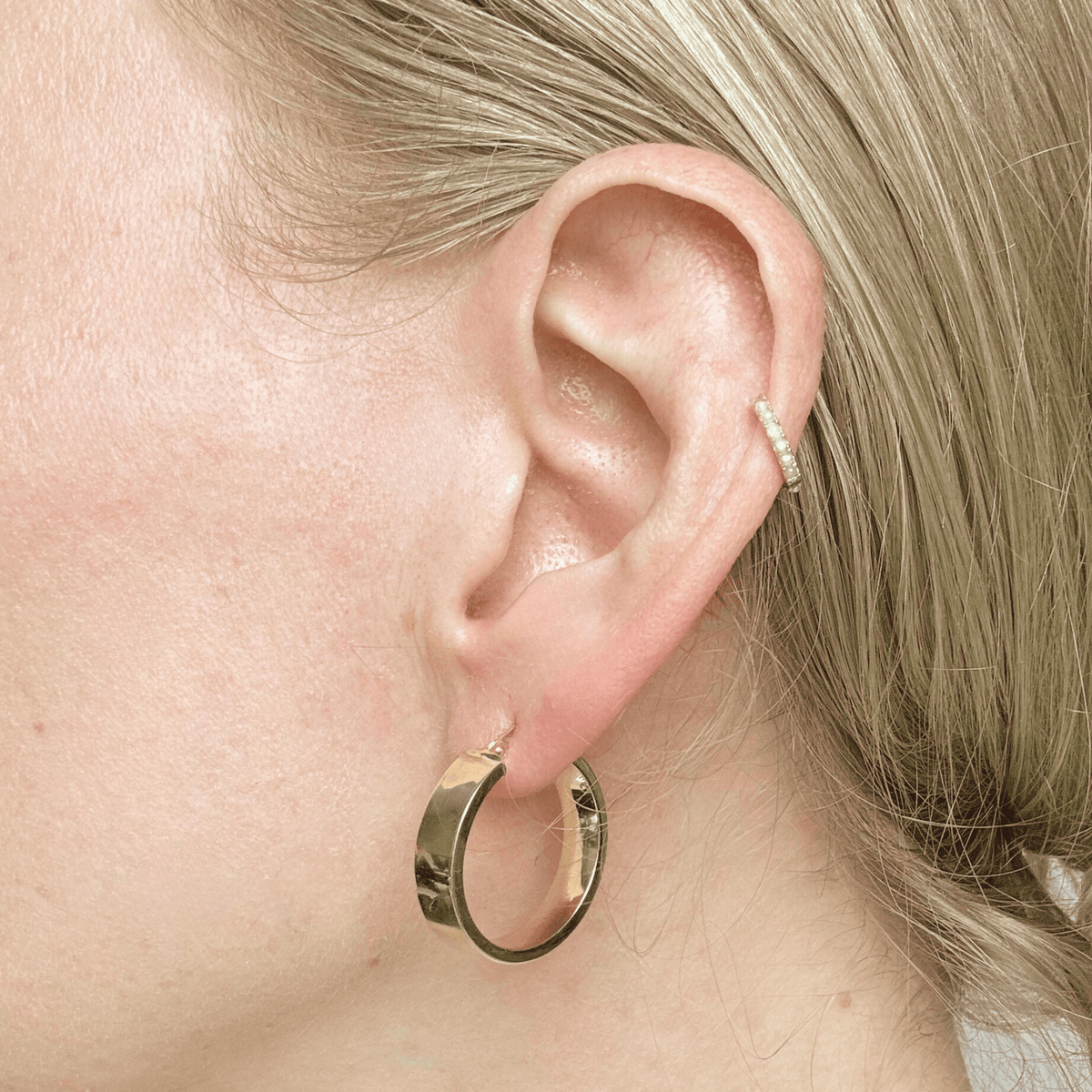 14k yellow recycled gold chunky hoop