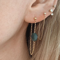 juniper green agate chain earring