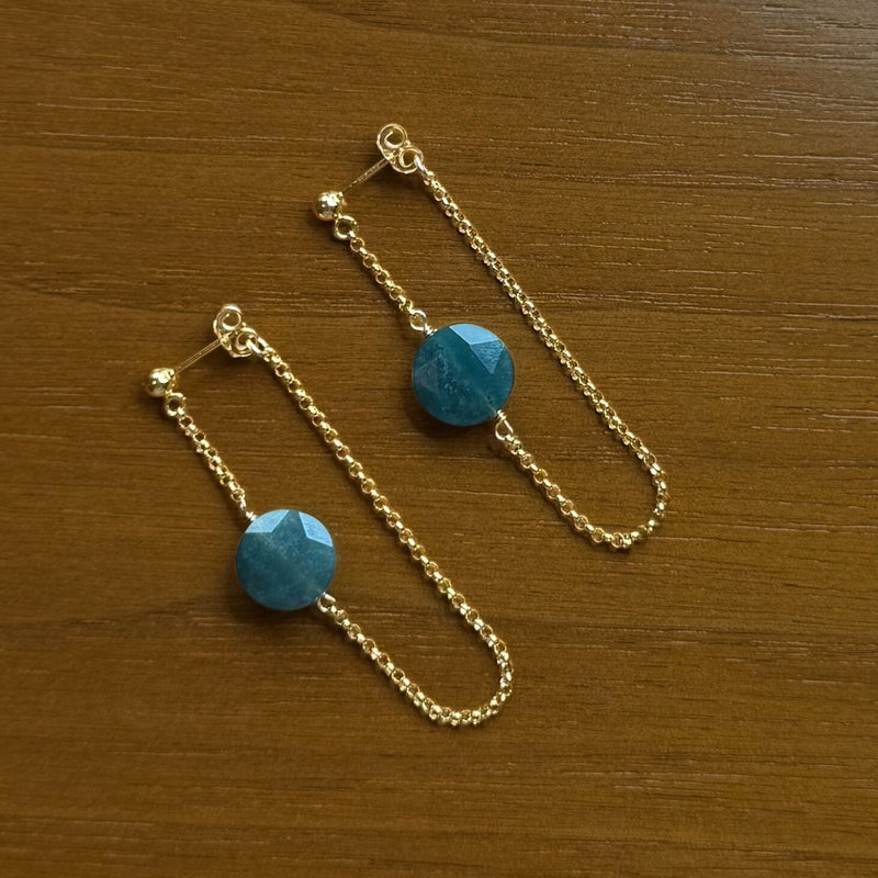 juniper green agate chain earring