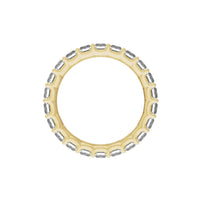 diamond baguette eternity ring on white background