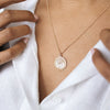 gold filled saint christopher charm necklace with rope chain