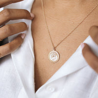 gold filled saint christopher charm necklace with rope chain