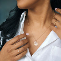 gold filled saint christopher charm necklace with rope chain