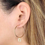 14K Gold Filled Daisy Pearl Earring