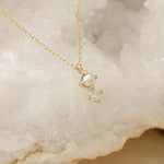 14K Gold Diamond Pearl Necklace