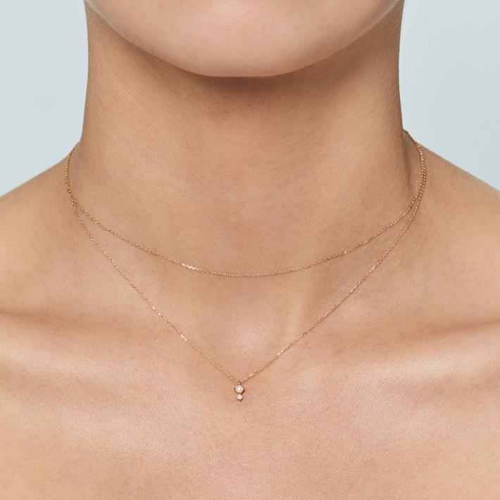 14K Gold Diamond Pearl Necklace