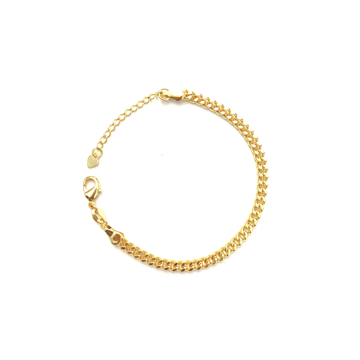 gold filled curb chain bracelet