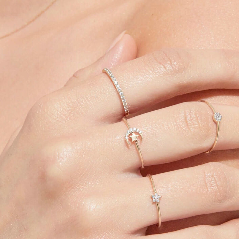 14K White Gold Diamond Halo Ring