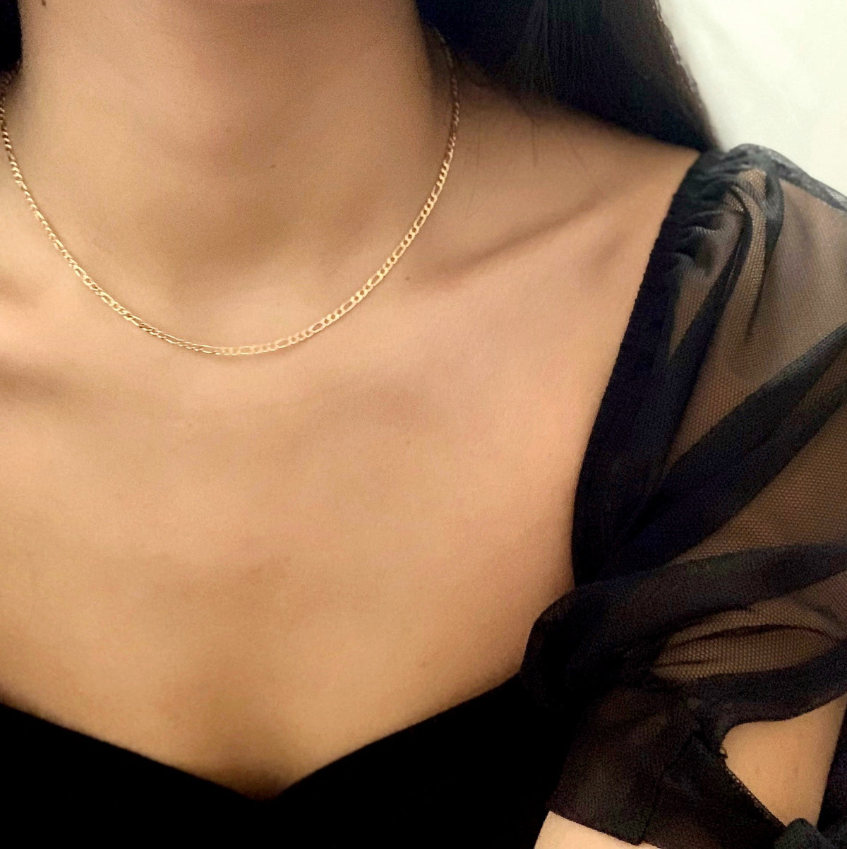 18K Gold Filled Figaro Chain Necklace