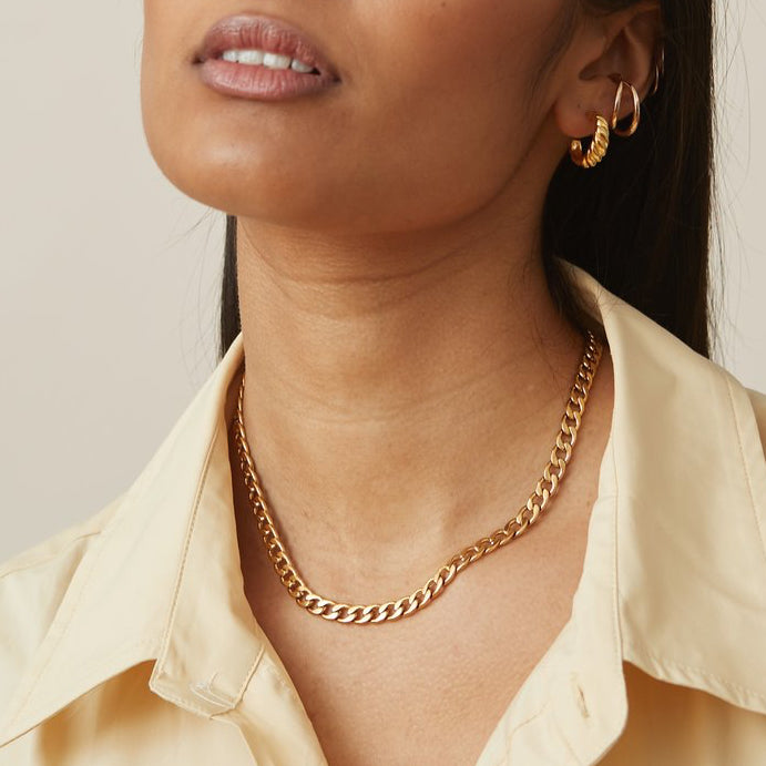 18K Gold Filled Curb Chain Necklace