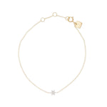 14K Gold Crystal Lotus Bracelet