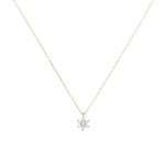 14K Gold Crystal Flower Necklace