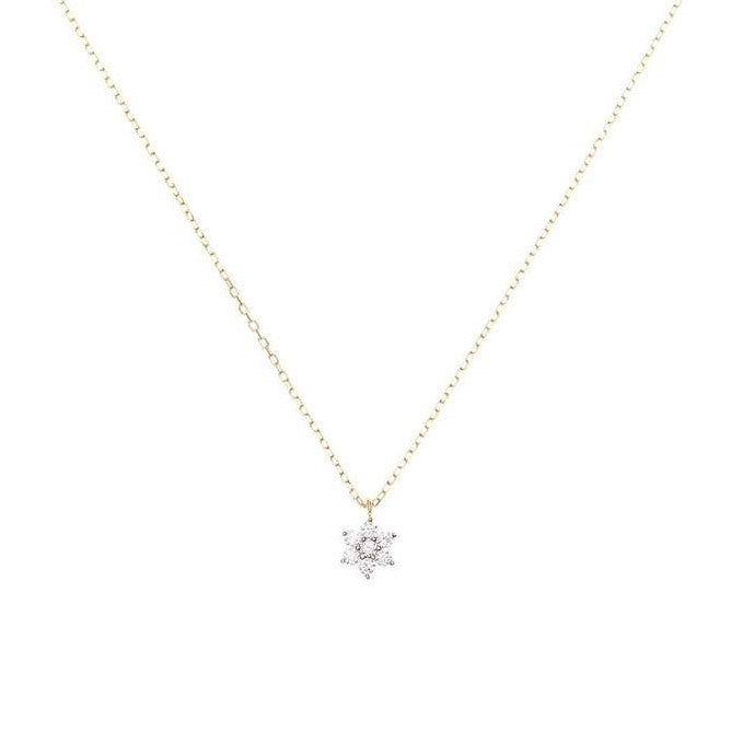 14K Gold Crystal Flower Necklace