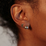 Sterling Silver Moon Studs