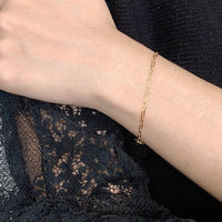 gold filled paperclip chain bracelet