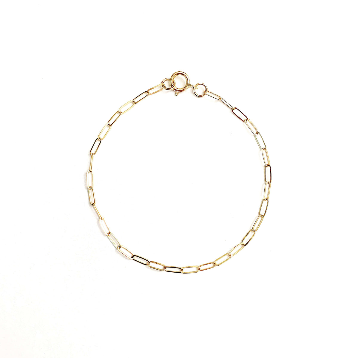 gold filled paperclip chain bracelet