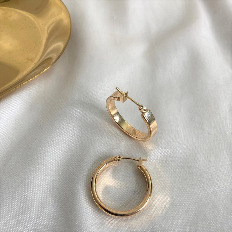 18K Gold Filled Chunky Hoops