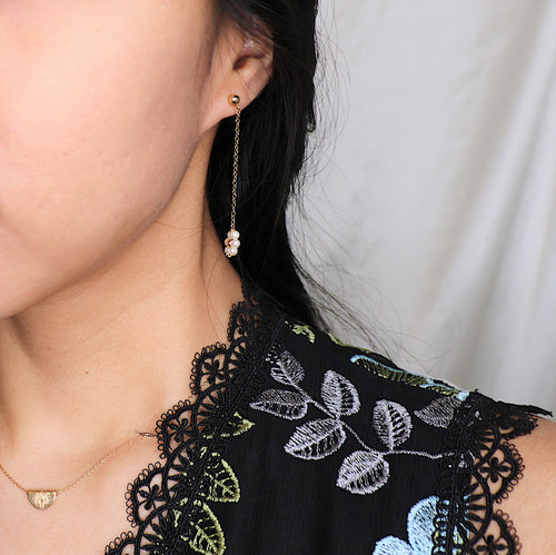 14K Gold Filled Daisy Pearl Earring
