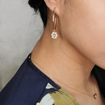 14K Gold Filled Daisy Pearl Earring