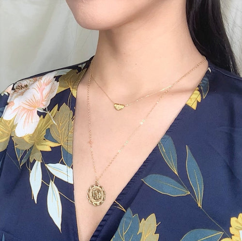 14K Gold Filled Medallion Necklace