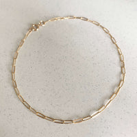 gold filled paperclip chain anklet