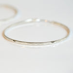 Rose Gold Hammered Large Hoops
