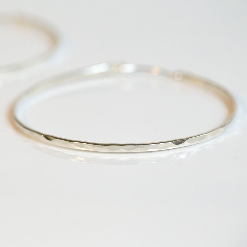 Rose Gold Hammered Large Hoops