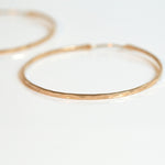 Rose Gold Hammered Large Hoops