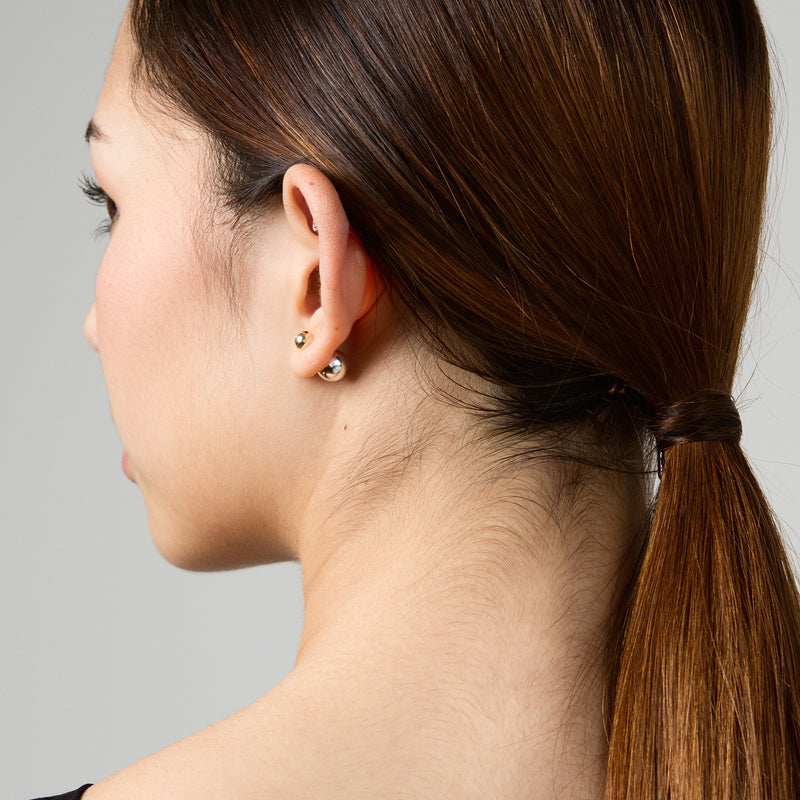 14K Gold Mixed Metal Sphere Studs