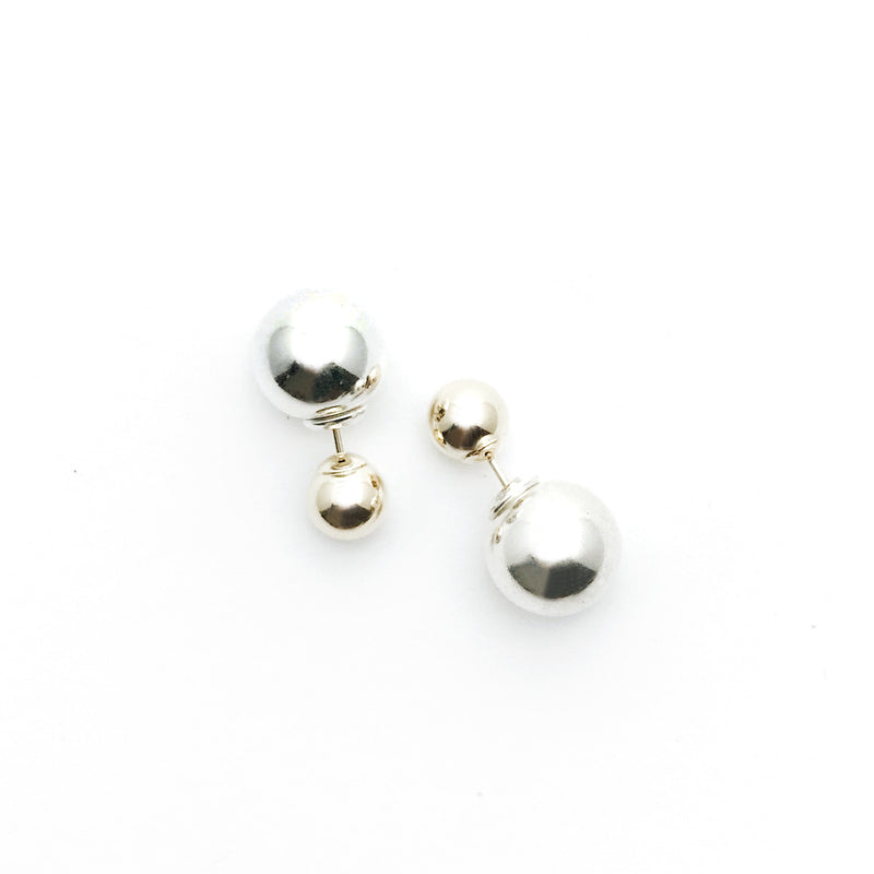 14K Gold Mixed Metal Sphere Studs