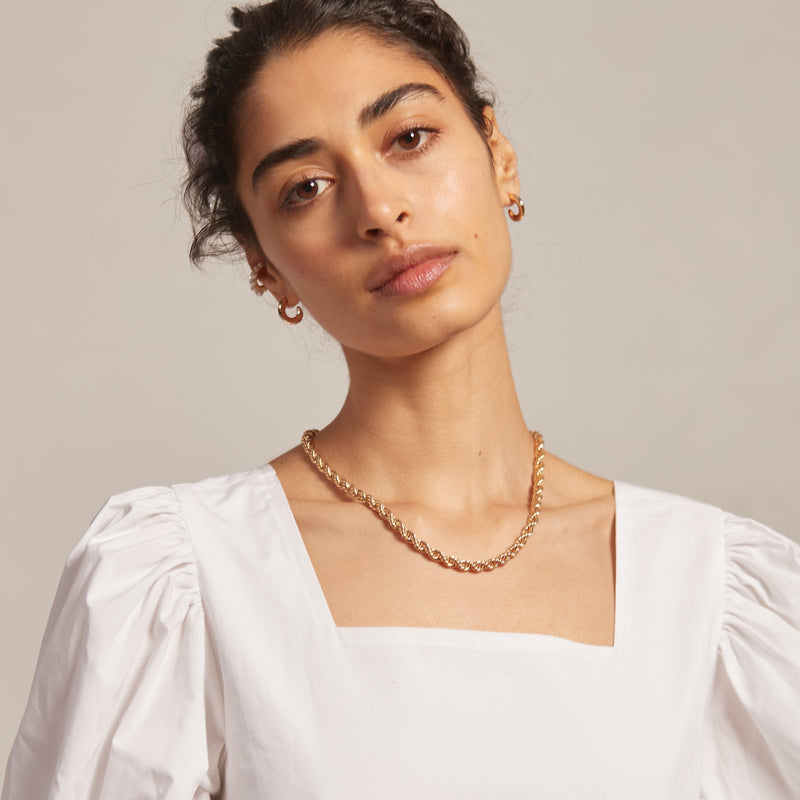 18K Gold Filled Rope Necklace