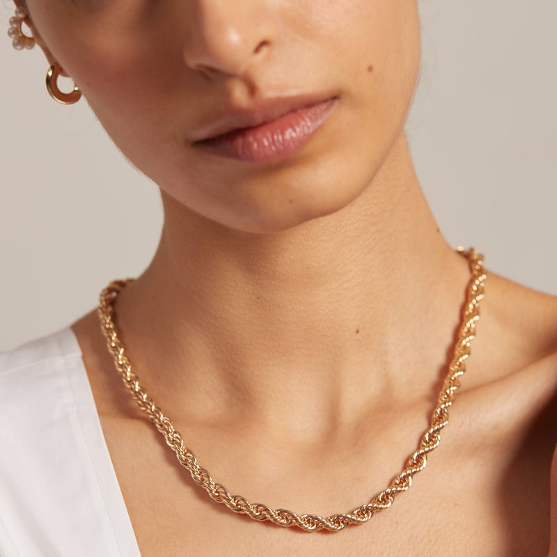 18K Gold Filled Rope Necklace