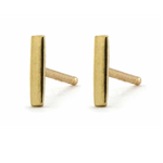 14K Gold Bar Studs